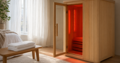 compact sauna placement