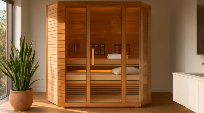 glass front sauna vs wood front