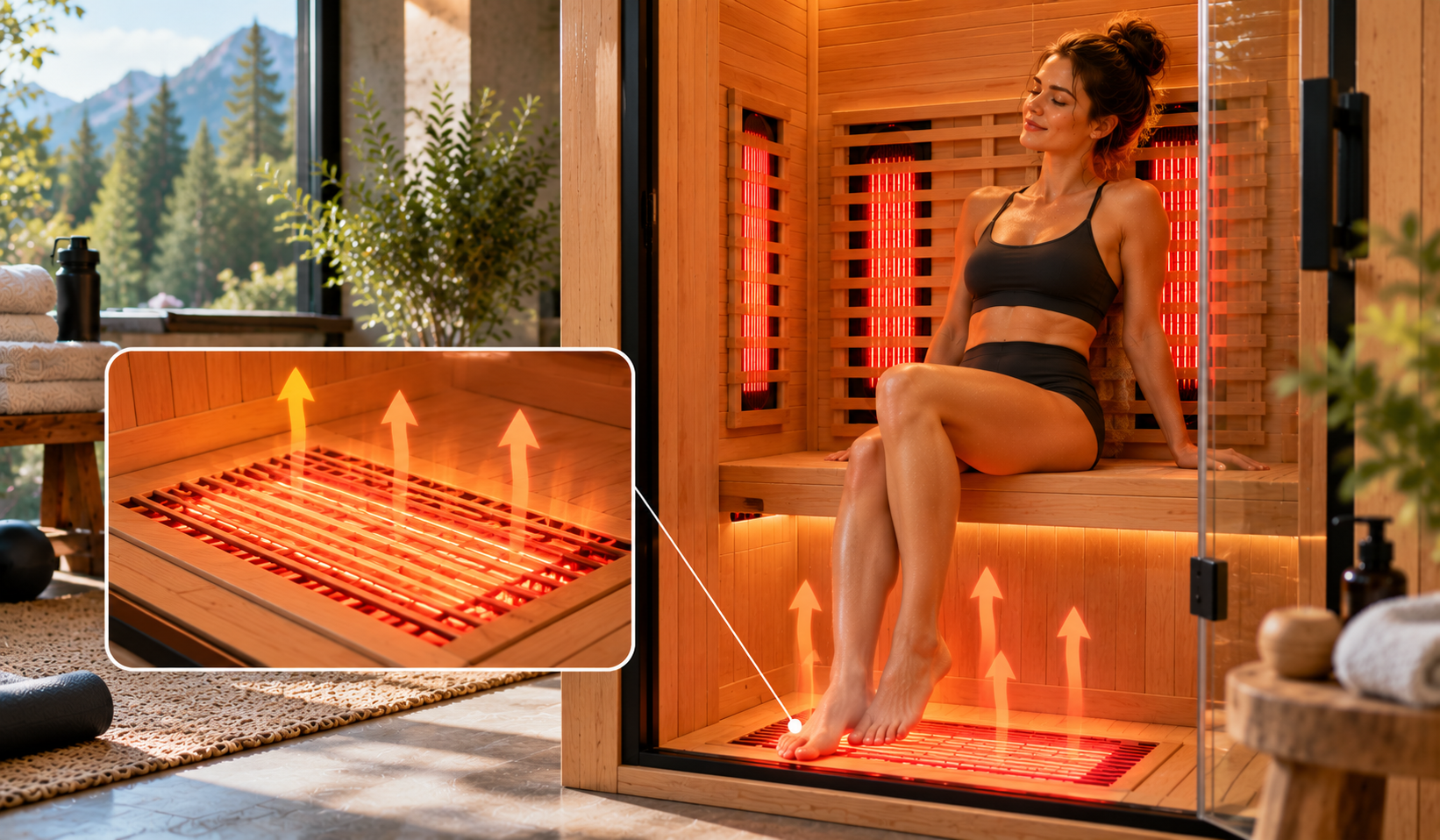 Foot Heater Benefits: Even Warmth from Feet to Core in a 1-Person Infrared Sauna